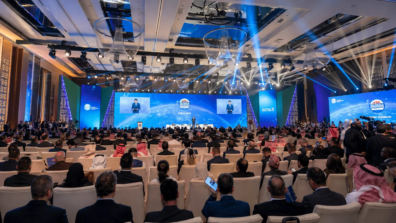 ICESCO exhibition booth in a modern indoor venue